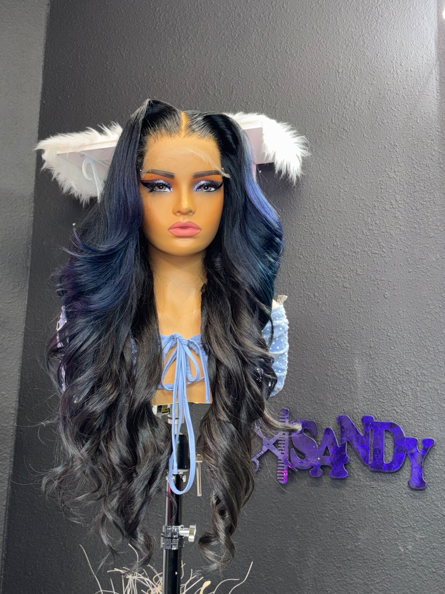 Wig Midenight Blue Custom Wig